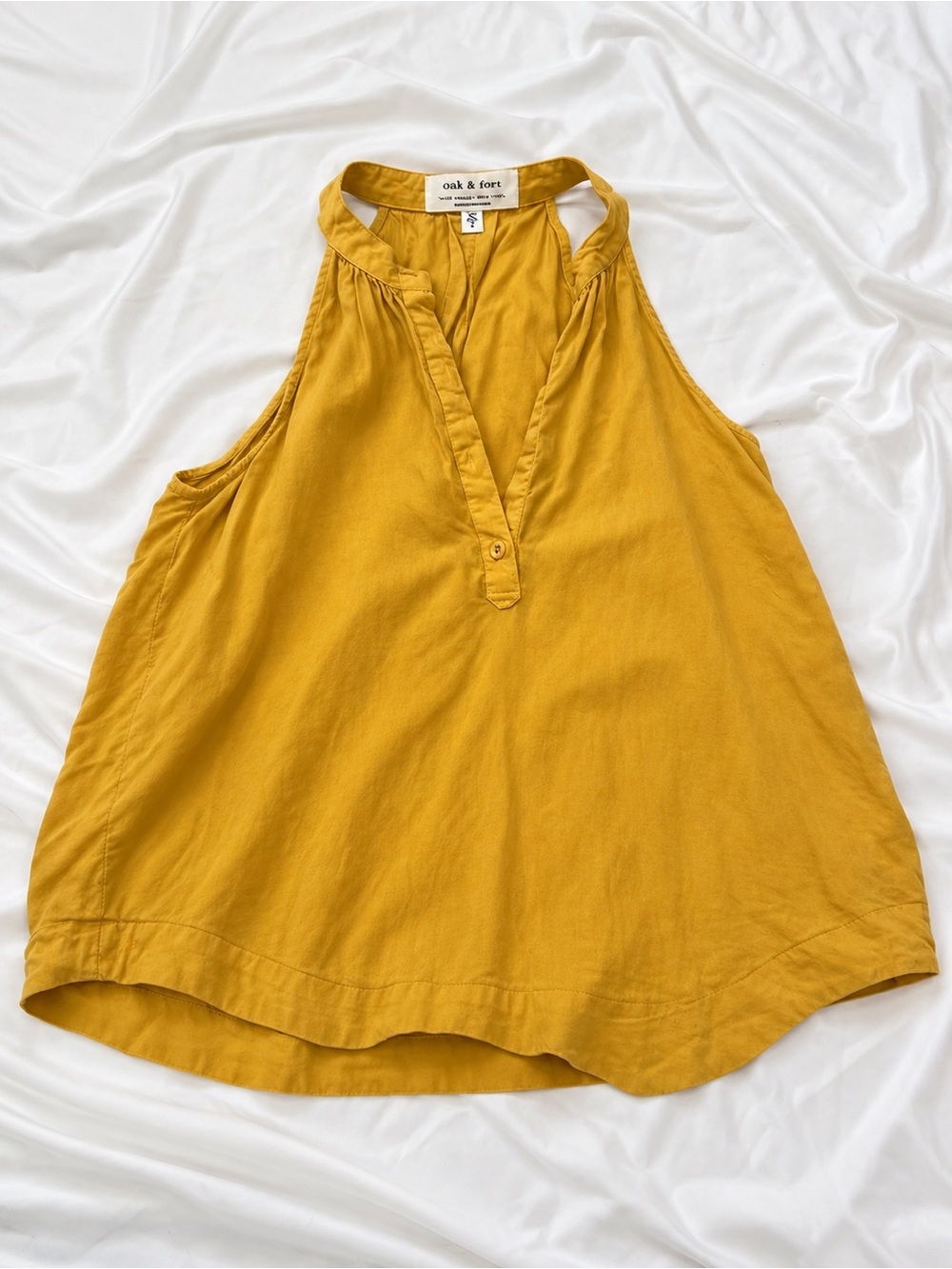 cloth & stone Mustard Halter Split-Neck Tank